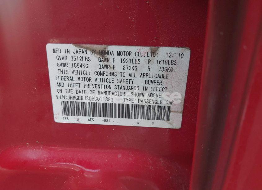 Photo 9 of 2011 Honda Fit (VIN JHMGE8H30BC011383)