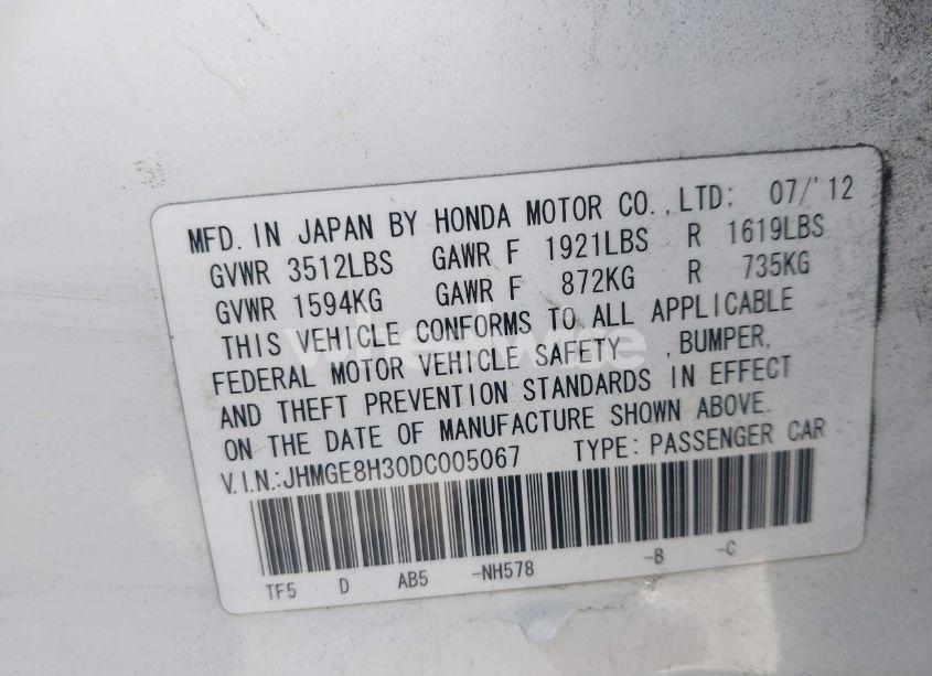 Photo 9 of 2013 Honda Fit (VIN JHMGE8H30DC005067)