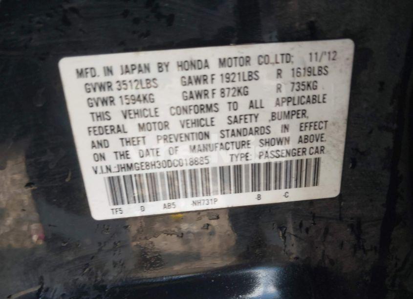 Photo 9 of 2013 Honda Fit (VIN JHMGE8H30DC018885)