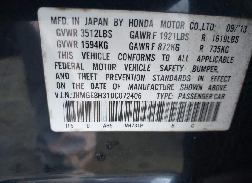 Photo 9 of 2013 Honda Fit (VIN JHMGE8H31DC072406)