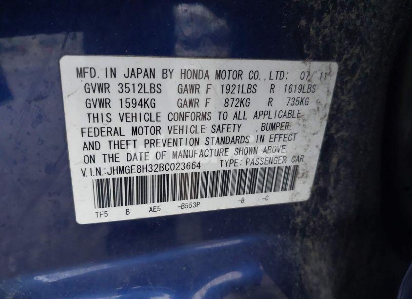 Photo 9 of 2011 Honda Fit (VIN JHMGE8H32BC023664)