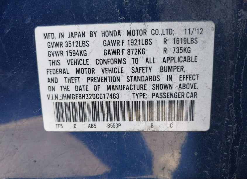 Photo 9 of 2013 Honda Fit (VIN JHMGE8H32DC017463)