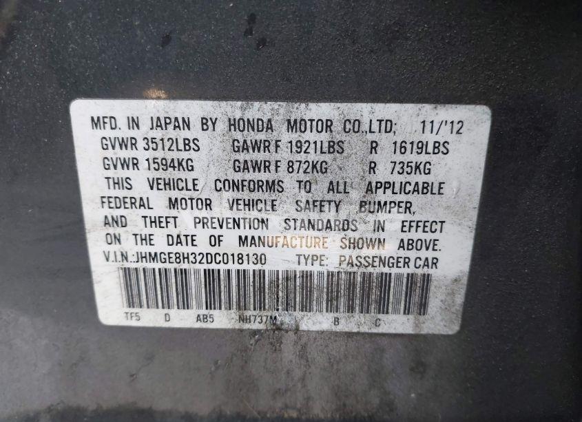 Photo 9 of 2013 Honda Fit (VIN JHMGE8H32DC018130)