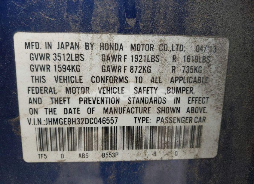 Photo 9 of 2013 Honda Fit (VIN JHMGE8H32DC046557)