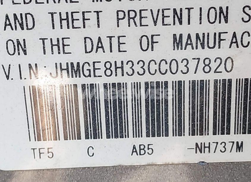 Photo 9 of 2012 Honda Fit (VIN JHMGE8H33CC037820)