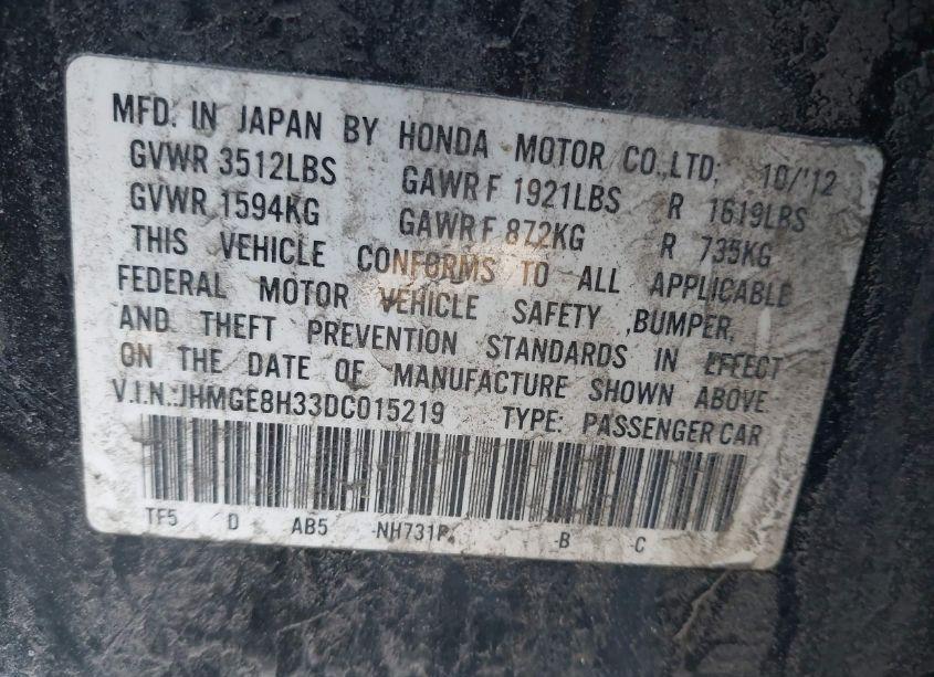 Photo 9 of 2013 Honda Fit (VIN JHMGE8H33DC015219)