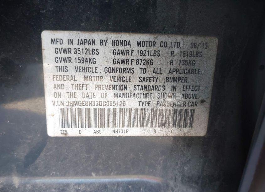 Photo 9 of 2013 Honda Fit (VIN JHMGE8H33DC065120)