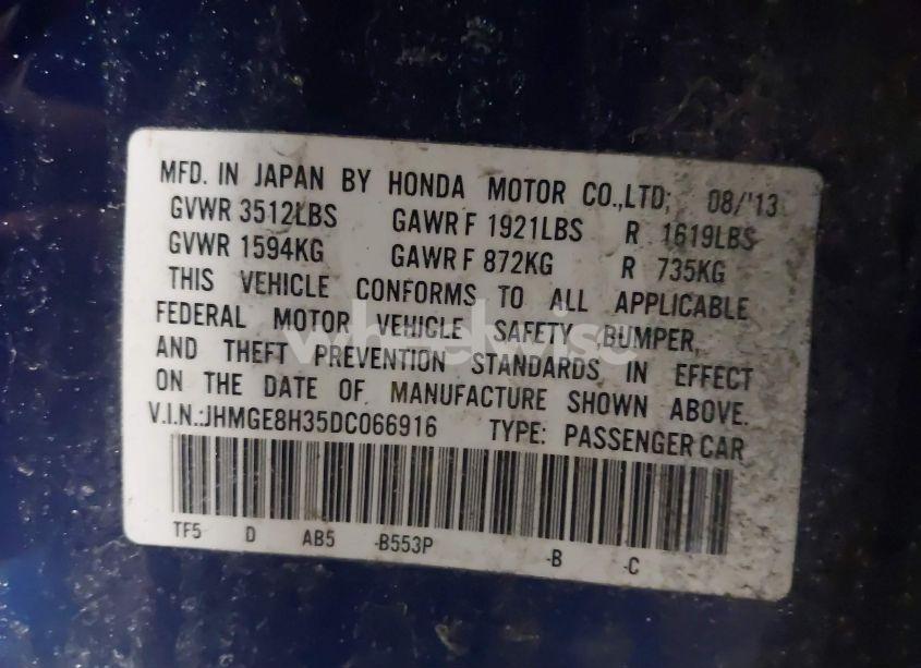 Photo 9 of 2013 Honda Fit (VIN JHMGE8H35DC066916)