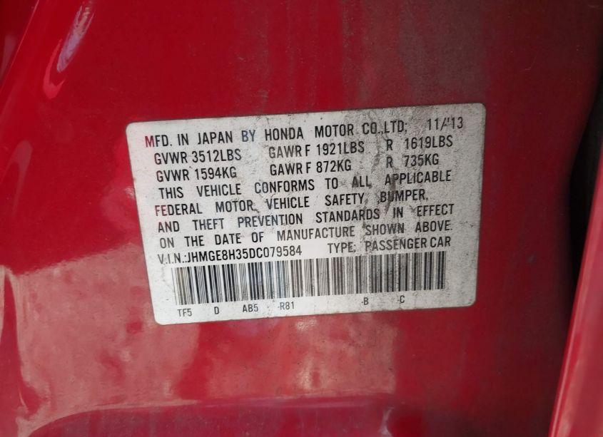 Photo 9 of 2013 Honda Fit (VIN JHMGE8H35DC079584)