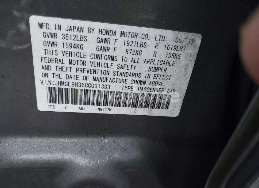 Photo 9 of 2012 Honda Fit (VIN JHMGE8H36CC031333)