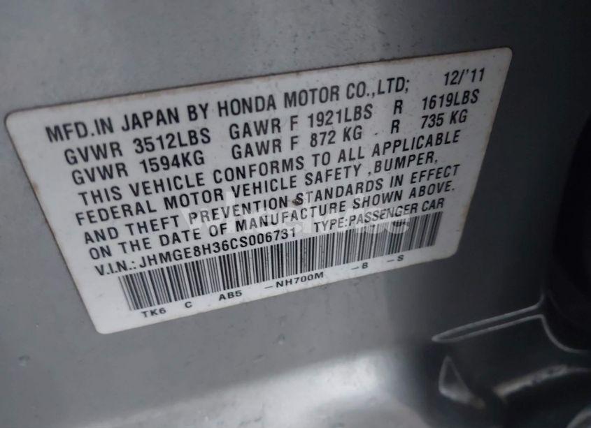 Photo 9 of 2012 Honda Fit (VIN JHMGE8H36CS006731)