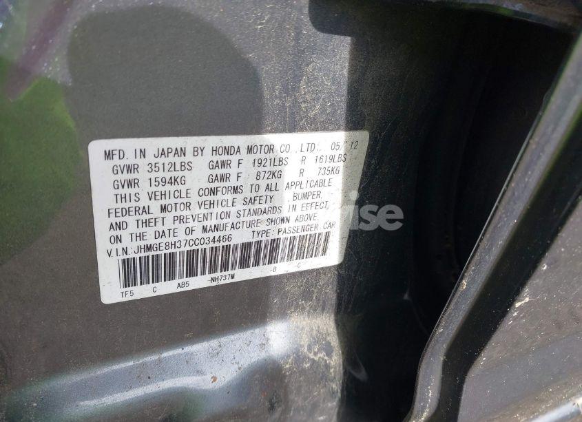 Photo 9 of 2012 Honda Fit (VIN JHMGE8H37CC034466)