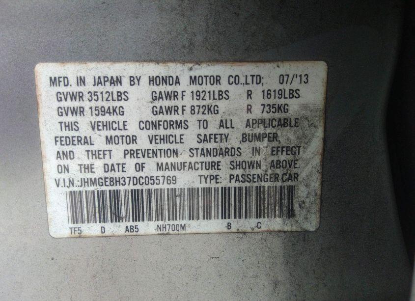 Photo 9 of 2013 Honda Fit (VIN JHMGE8H37DC055769)