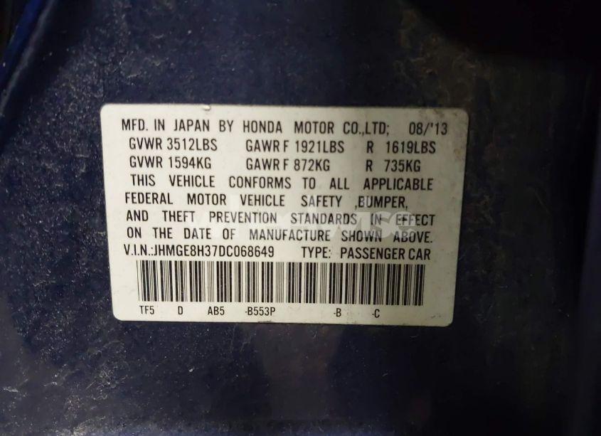 Photo 9 of 2013 Honda Fit (VIN JHMGE8H37DC068649)