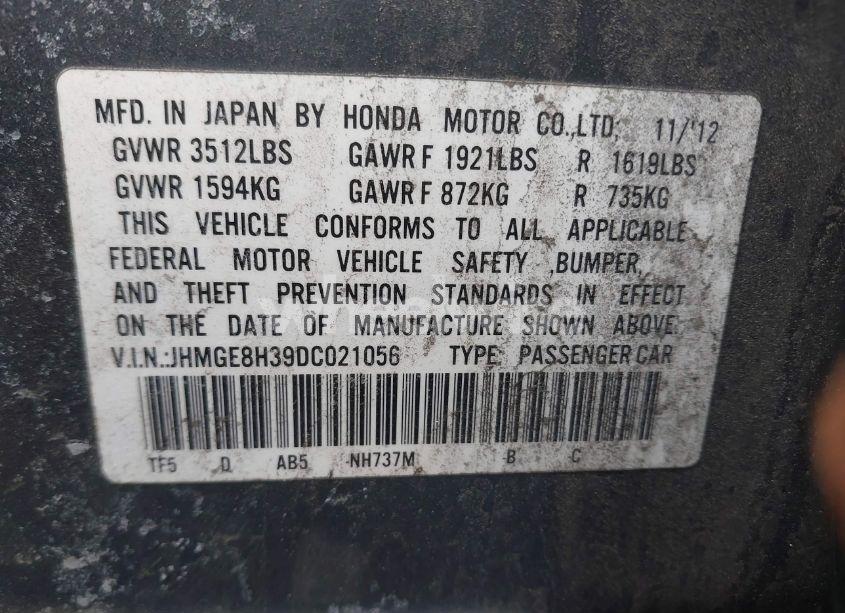 Photo 9 of 2013 Honda Fit (VIN JHMGE8H39DC021056)