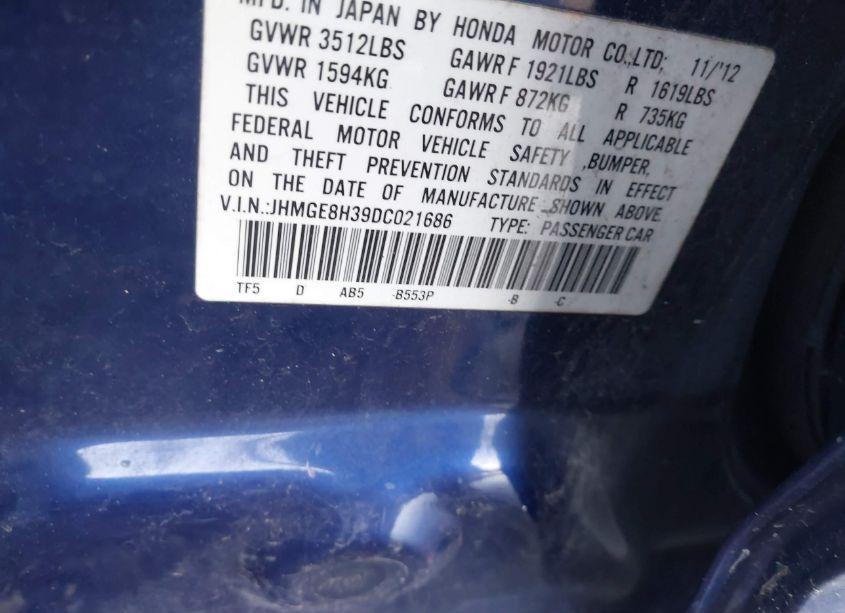 Photo 9 of 2013 Honda Fit (VIN JHMGE8H39DC021686)