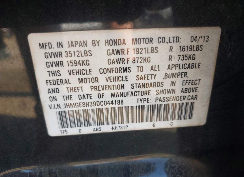 Photo 9 of 2013 Honda Fit (VIN JHMGE8H39DC044188)