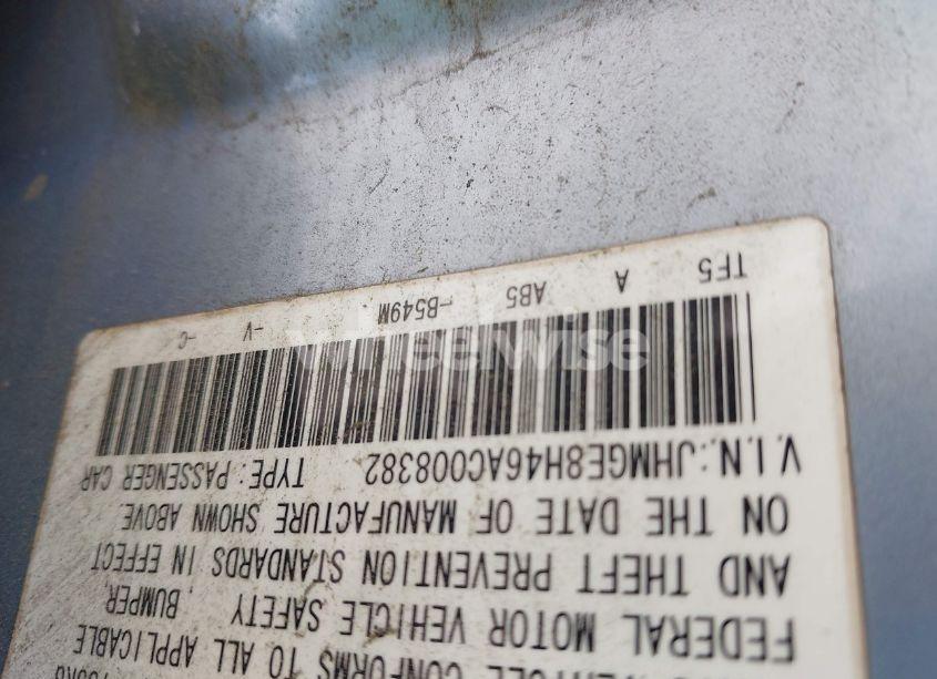 Photo 9 of 2010 Honda Fit SPORT (VIN JHMGE8H46AC008382)