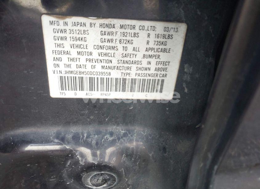 Photo 9 of 2013 Honda Fit SPORT (VIN JHMGE8H50DC039558)