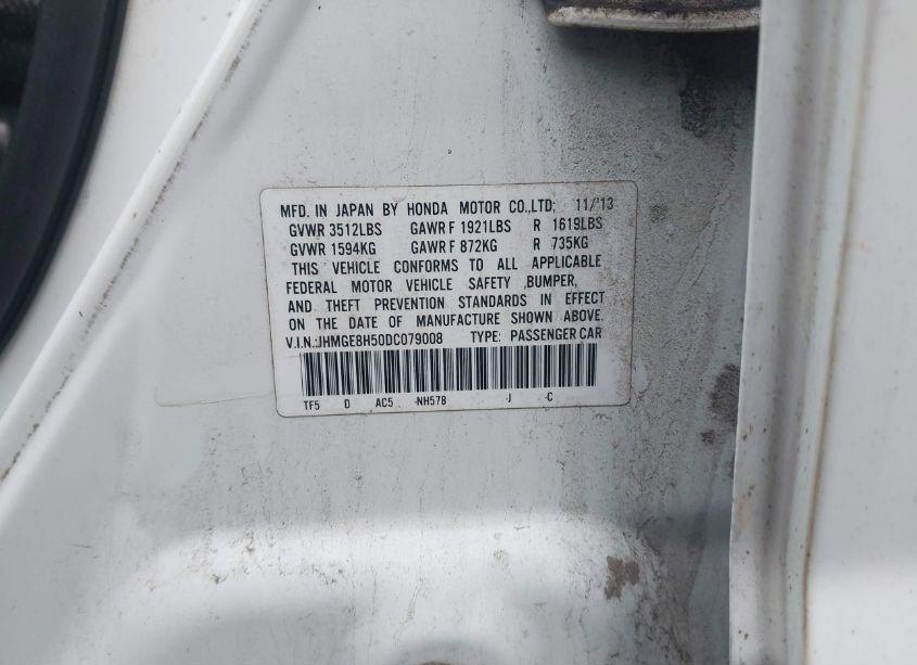 Photo 9 of 2013 Honda Fit SPORT (VIN JHMGE8H50DC079008)