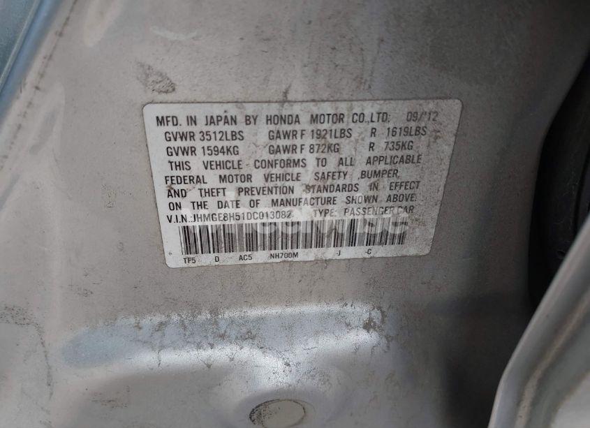 Photo 9 of 2013 Honda Fit SPORT (VIN JHMGE8H51DC013082)