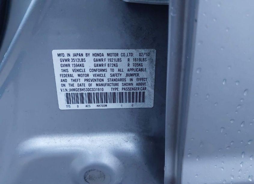 Photo 9 of 2013 Honda Fit SPORT (VIN JHMGE8H53DC031910)