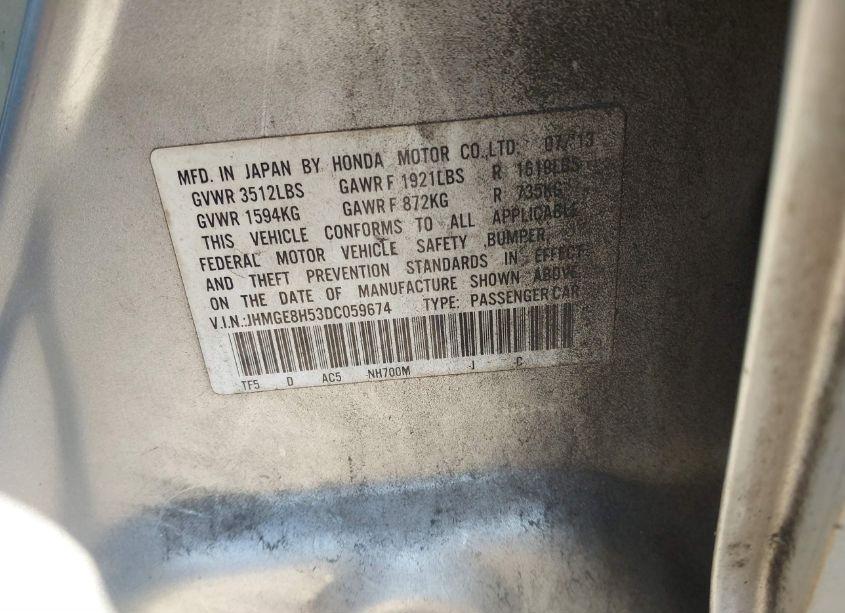 Photo 9 of 2013 Honda Fit SPORT (VIN JHMGE8H53DC059674)
