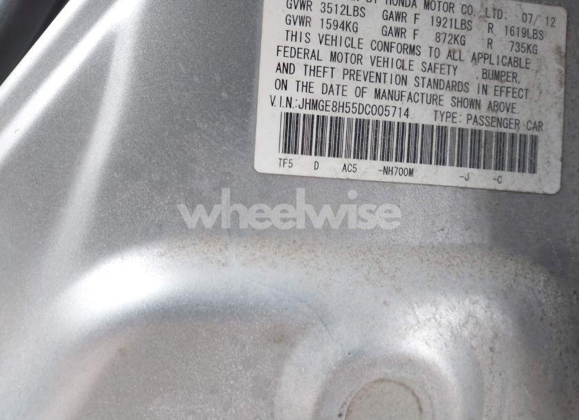 Photo 9 of 2013 Honda Fit SPORT (VIN JHMGE8H55DC005714)