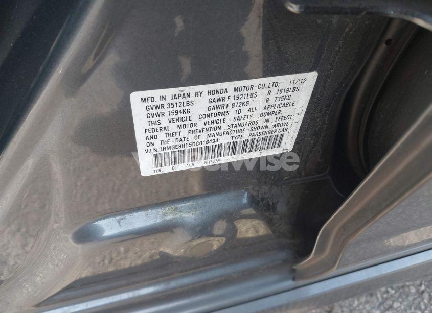 Photo 9 of 2013 Honda Fit SPORT (VIN JHMGE8H55DC018494)