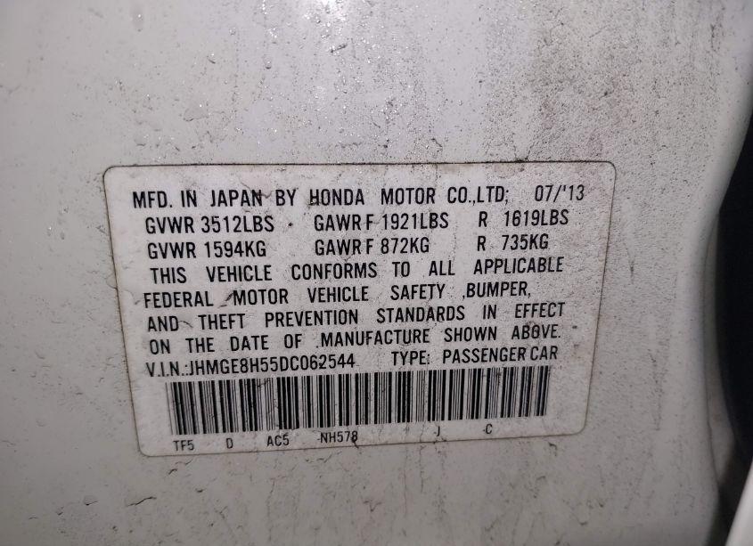 Photo 9 of 2013 Honda Fit SPORT (VIN JHMGE8H55DC062544)