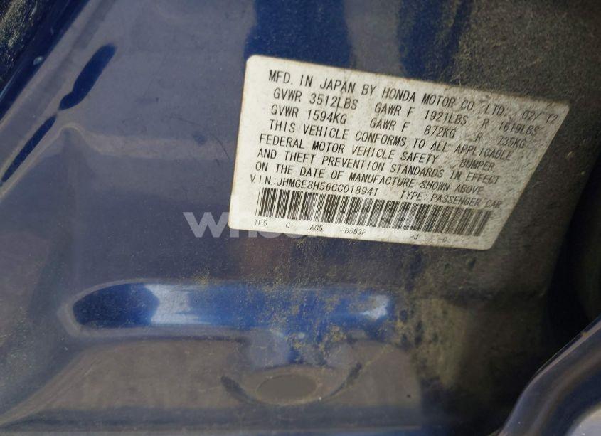 Photo 9 of 2012 Honda Fit SPORT (VIN JHMGE8H56CC018941)