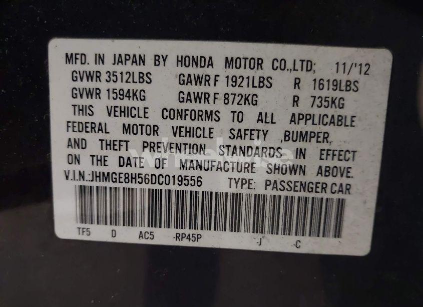 Photo 9 of 2013 Honda Fit SPORT (VIN JHMGE8H56DC019556)