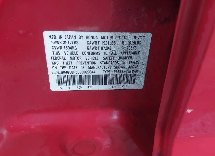 Photo 9 of 2013 Honda Fit SPORT (VIN JHMGE8H56DC029844)