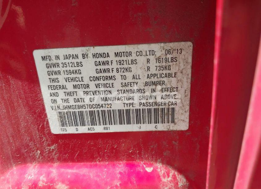 Photo 9 of 2013 Honda Fit SPORT (VIN JHMGE8H57DC054722)