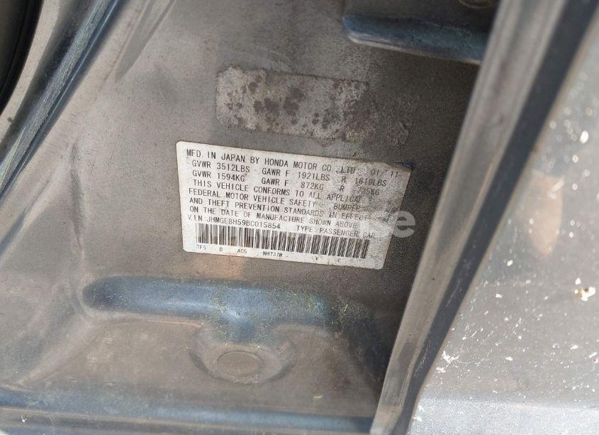 Photo 9 of 2011 Honda Fit SPORT (VIN JHMGE8H59BC015854)