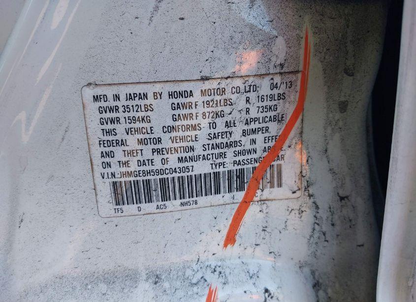 Photo 9 of 2013 Honda Fit SPORT (VIN JHMGE8H59DC043057)