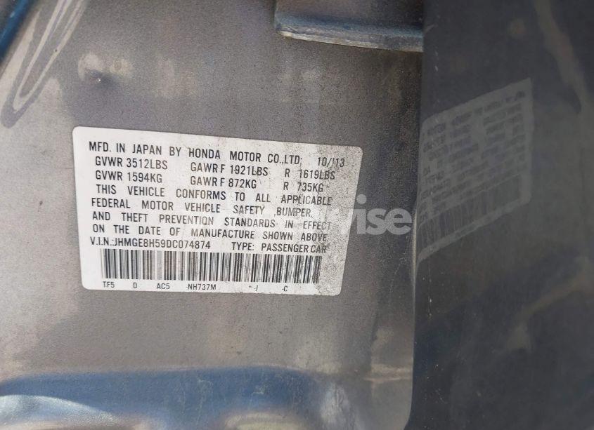 Photo 9 of 2013 Honda Fit SPORT (VIN JHMGE8H59DC074874)