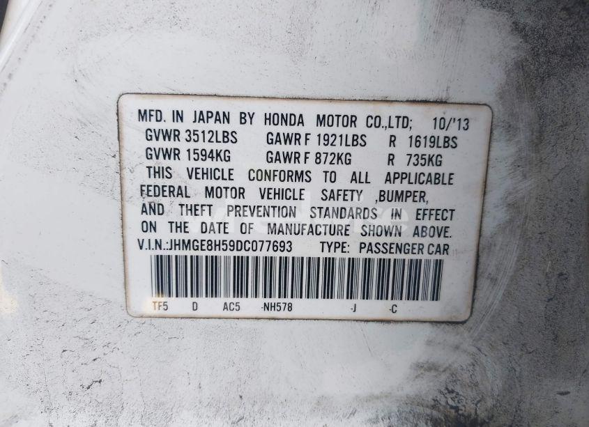 Photo 9 of 2013 Honda Fit SPORT (VIN JHMGE8H59DC077693)