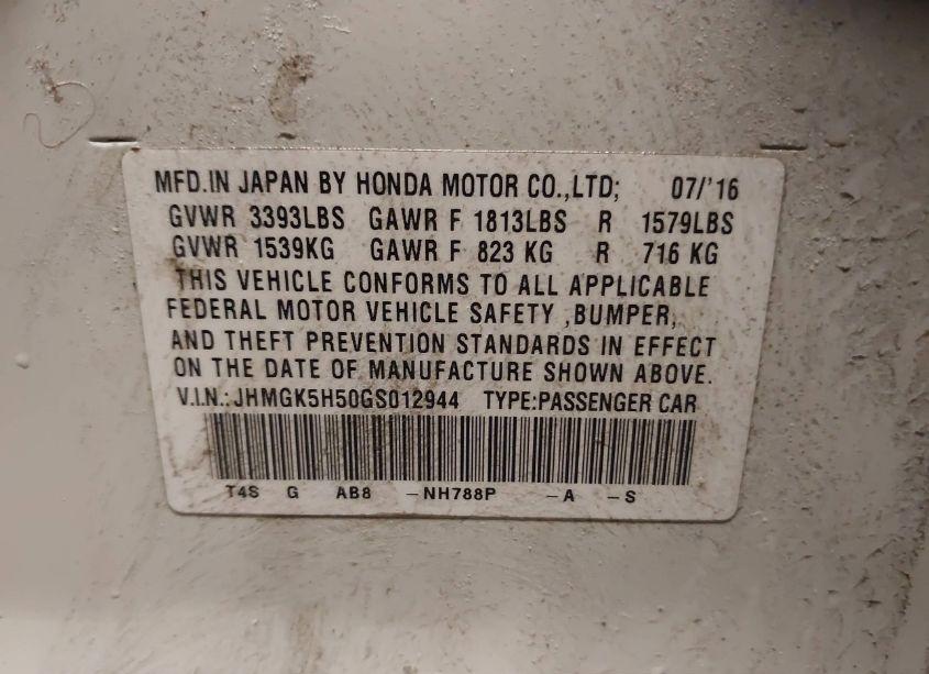 Photo 9 of 2016 Honda Fit LX (VIN JHMGK5H50GS012944)