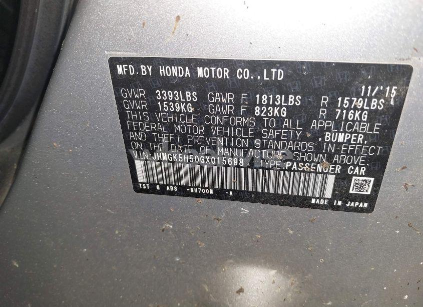 Photo 9 of 2016 Honda Fit LX (VIN JHMGK5H50GX015698)