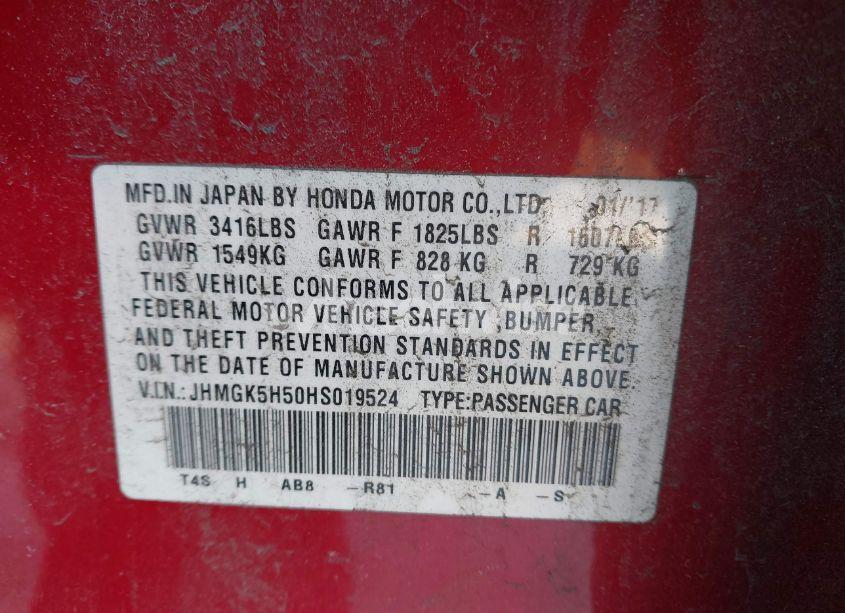 Photo 8 of 2017 Honda Fit LX (VIN JHMGK5H50HS019524)