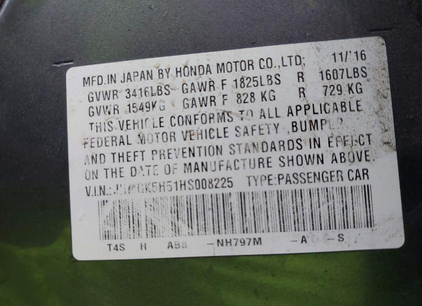 Photo 9 of 2017 Honda Fit LX (VIN JHMGK5H51HS008225)