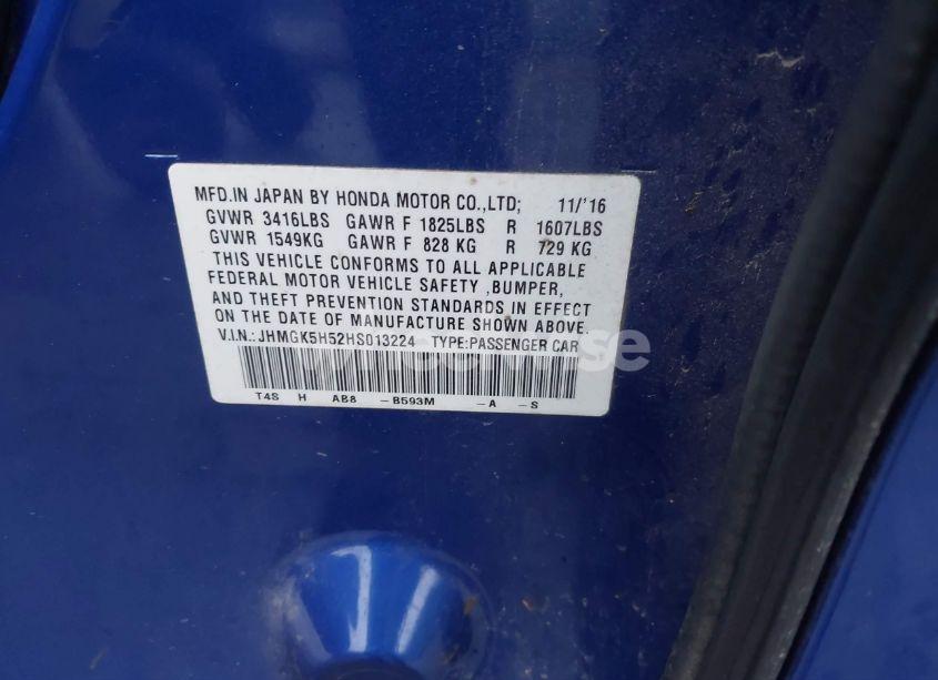 Photo 9 of 2017 Honda Fit LX (VIN JHMGK5H52HS013224)