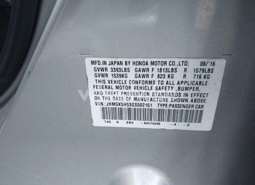 Photo 9 of 2016 Honda Fit LX (VIN JHMGK5H53GS002151)