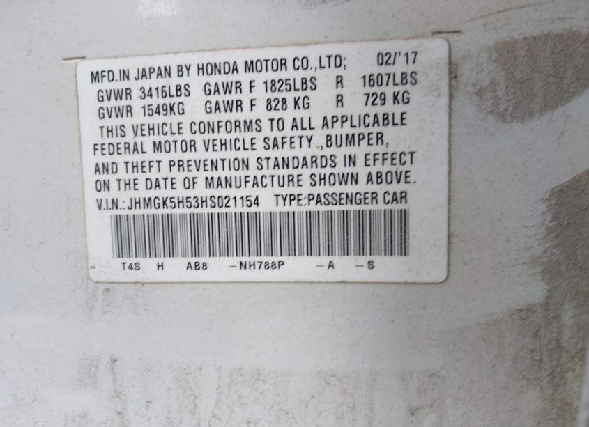 Photo 9 of 2017 Honda Fit LX (VIN JHMGK5H53HS021154)