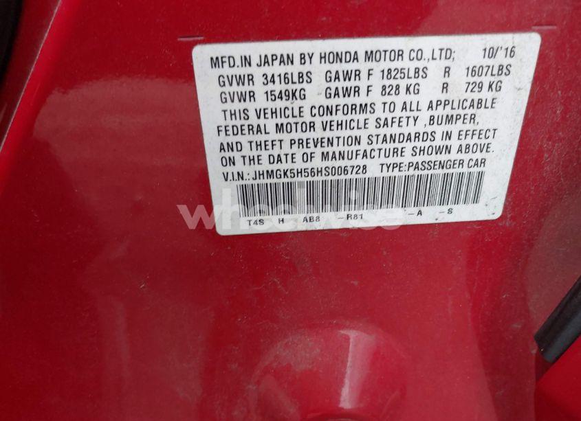 Photo 9 of 2017 Honda Fit LX (VIN JHMGK5H56HS006728)