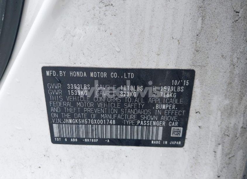 Photo 9 of 2016 Honda Fit LX (VIN JHMGK5H57GX001748)