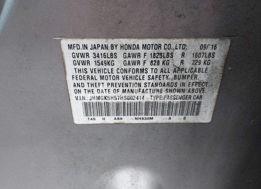 Photo 9 of 2017 Honda Fit LX (VIN JHMGK5H57HS002414)