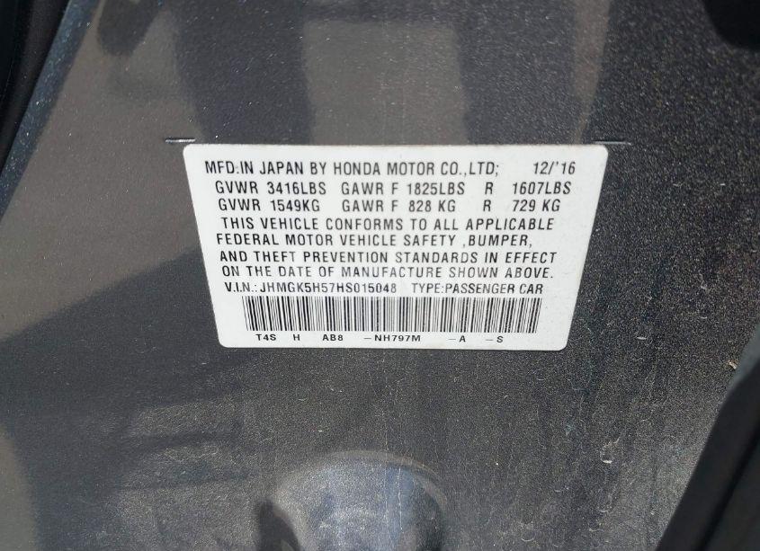 Photo 9 of 2017 Honda Fit LX (VIN JHMGK5H57HS015048)