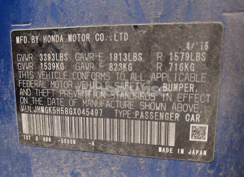 Photo 9 of 2016 Honda Fit LX (VIN JHMGK5H58GX045497)